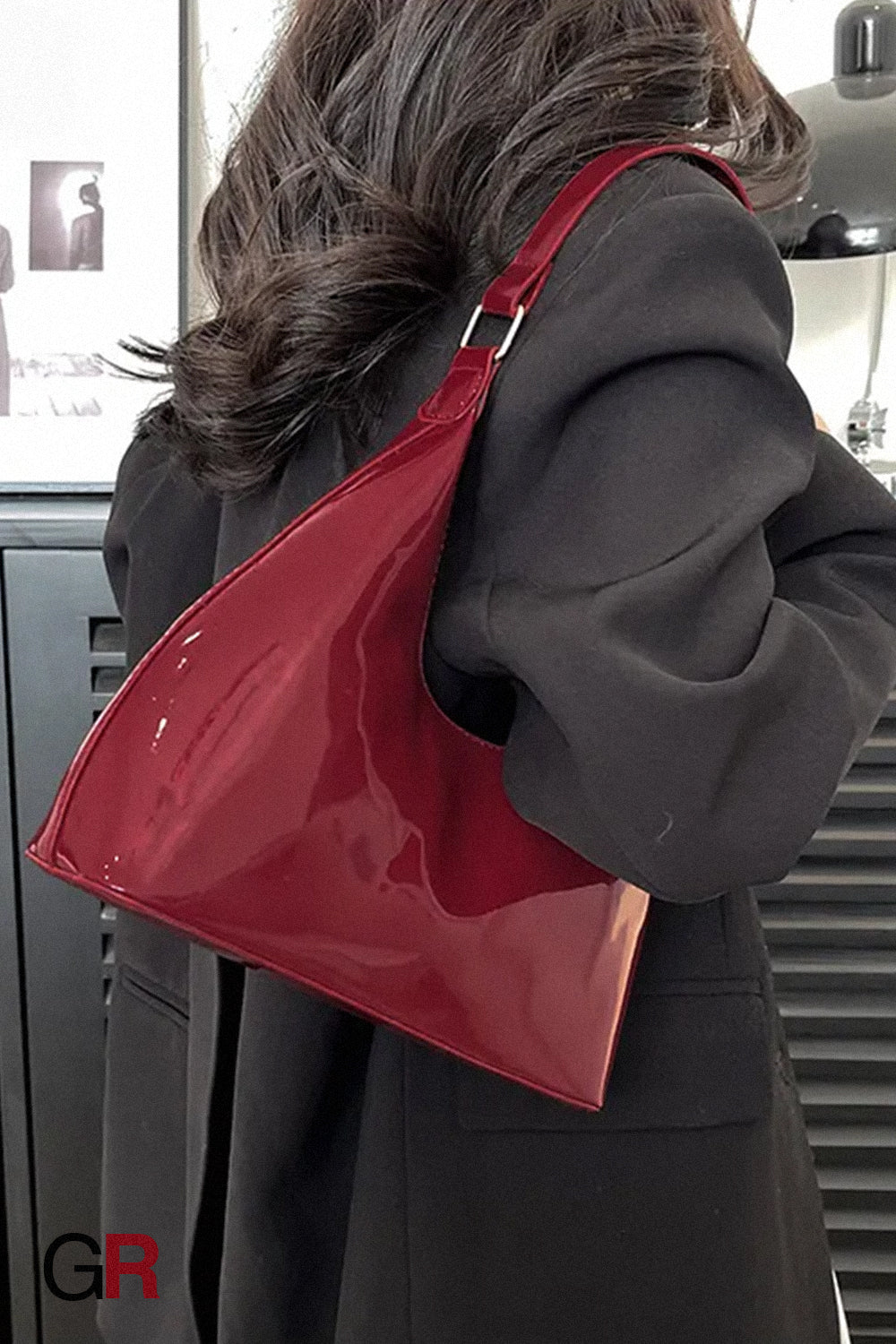 Patent Leather Glossy Women's Shoulder Bag Fashion All-match Handbag