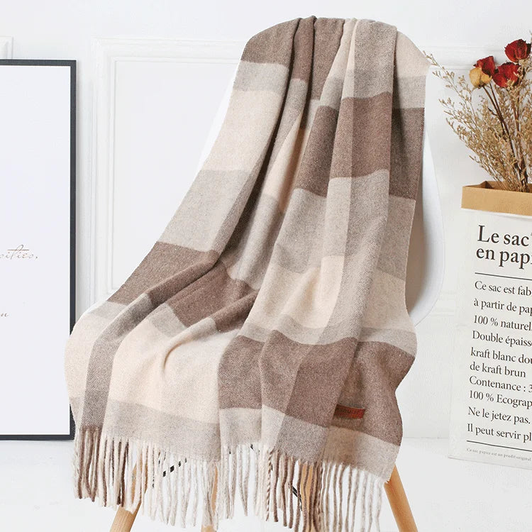 Luxe Wool Plaid Scarf - GlamoROZ