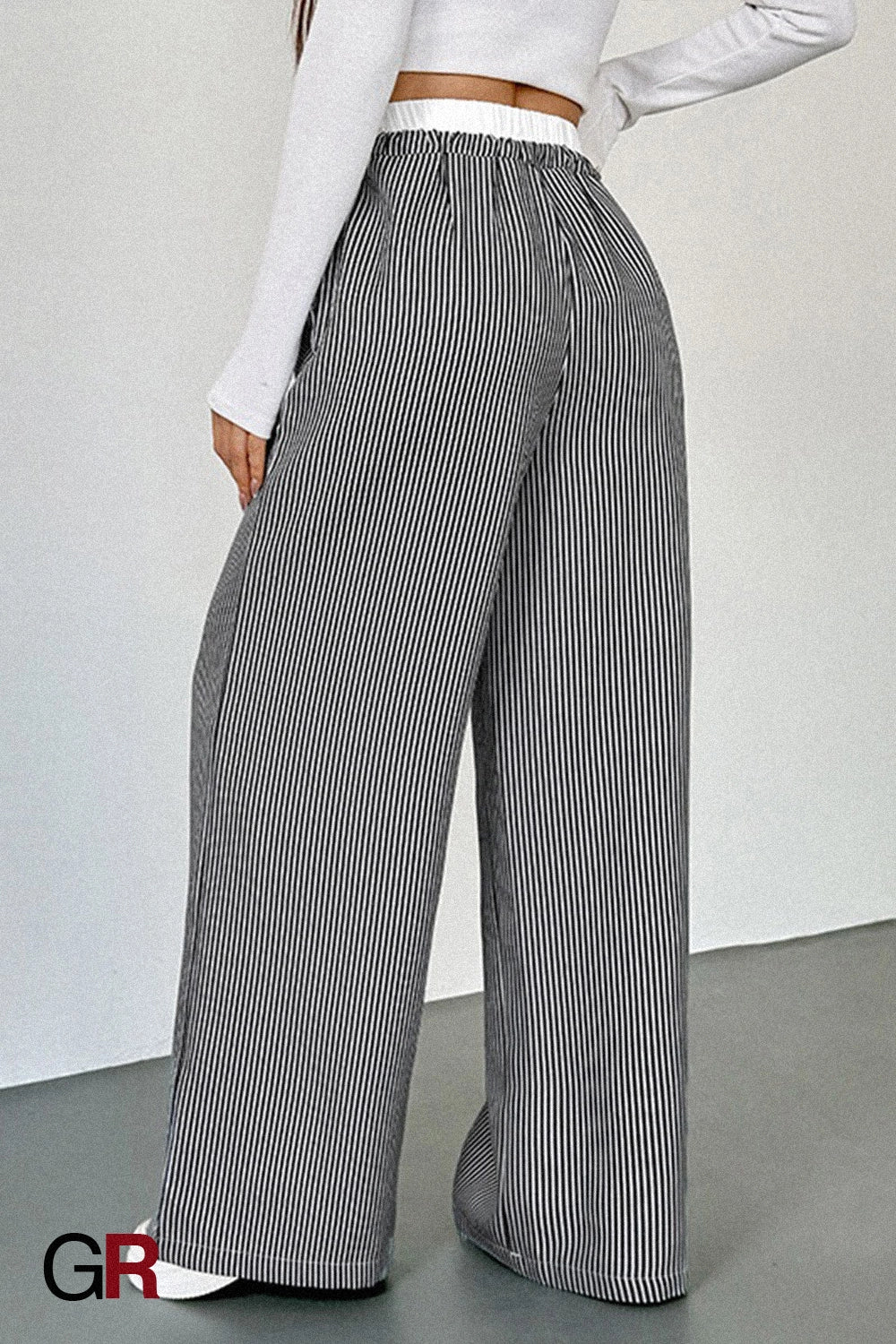 Pinstripe Lounge Wide-Leg