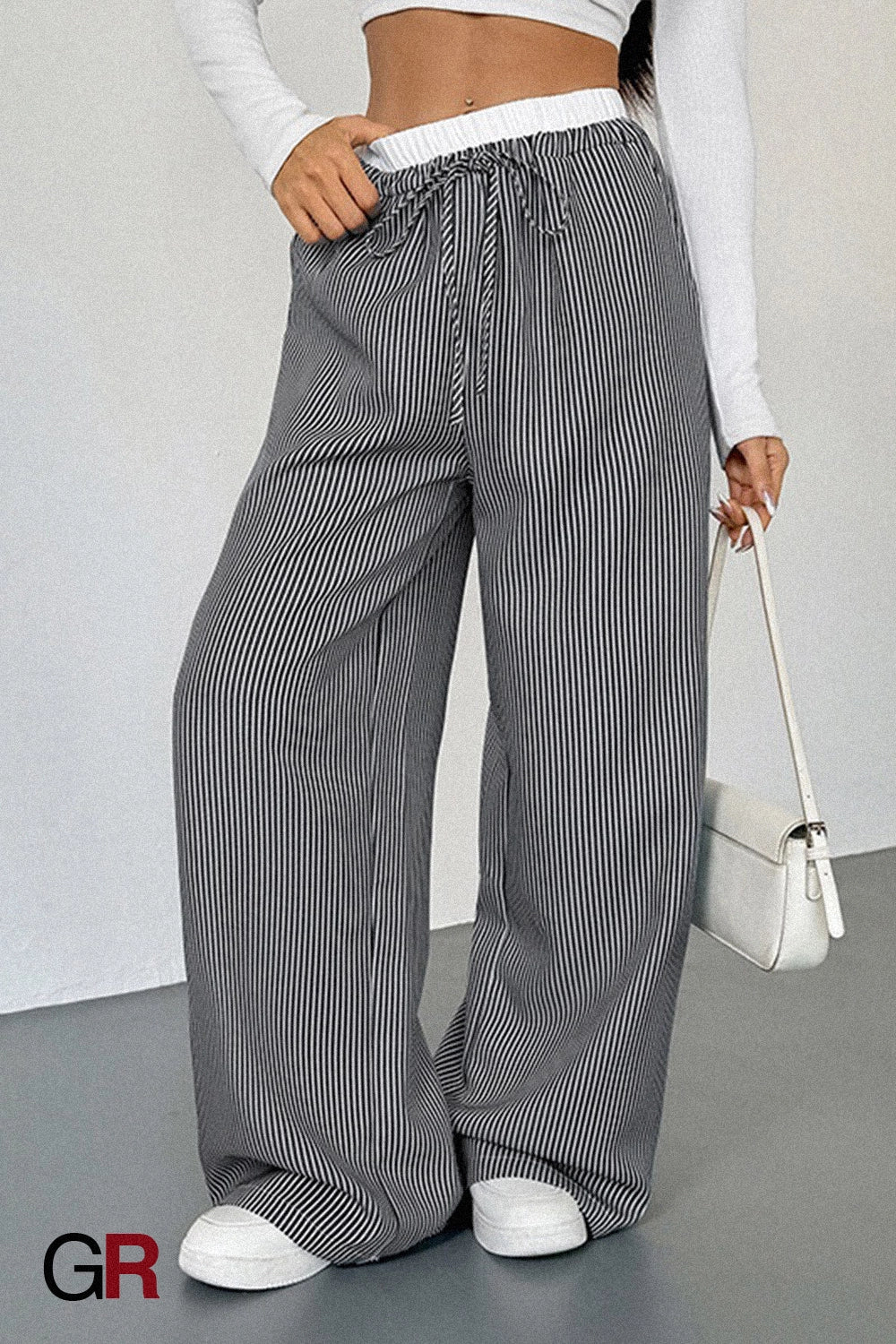 Pinstripe Lounge Wide-Leg