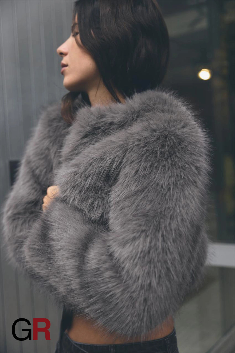 Chic Elegance Furry Single-Breasted Coat - GlamoROZ