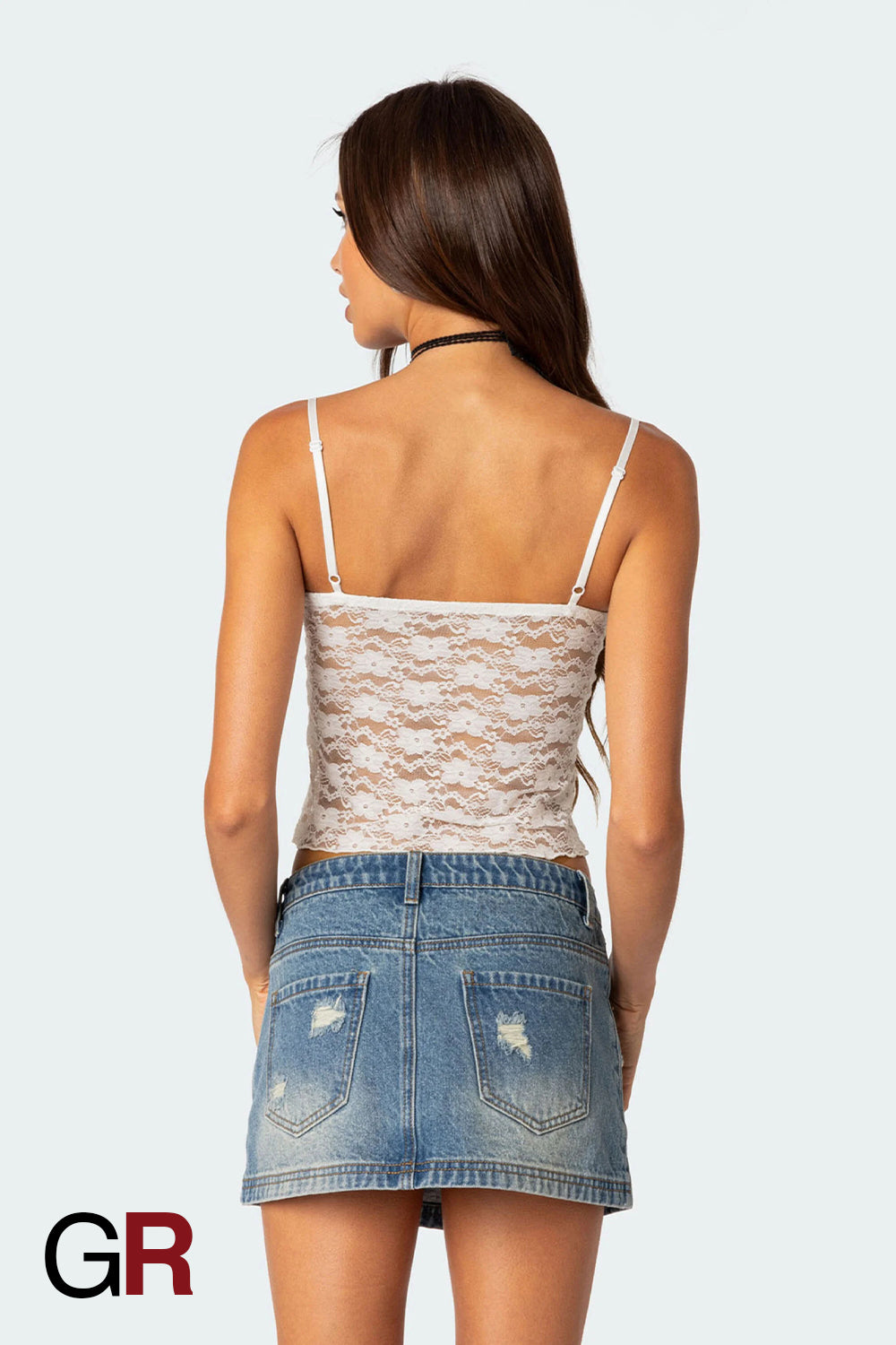 Vivid Charm V-Neck Bow Strap White Top - GlamoROZ