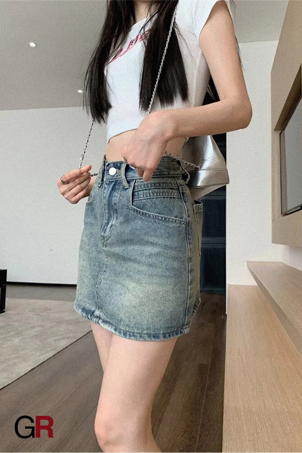 Throwback A-Line Denim Mini
