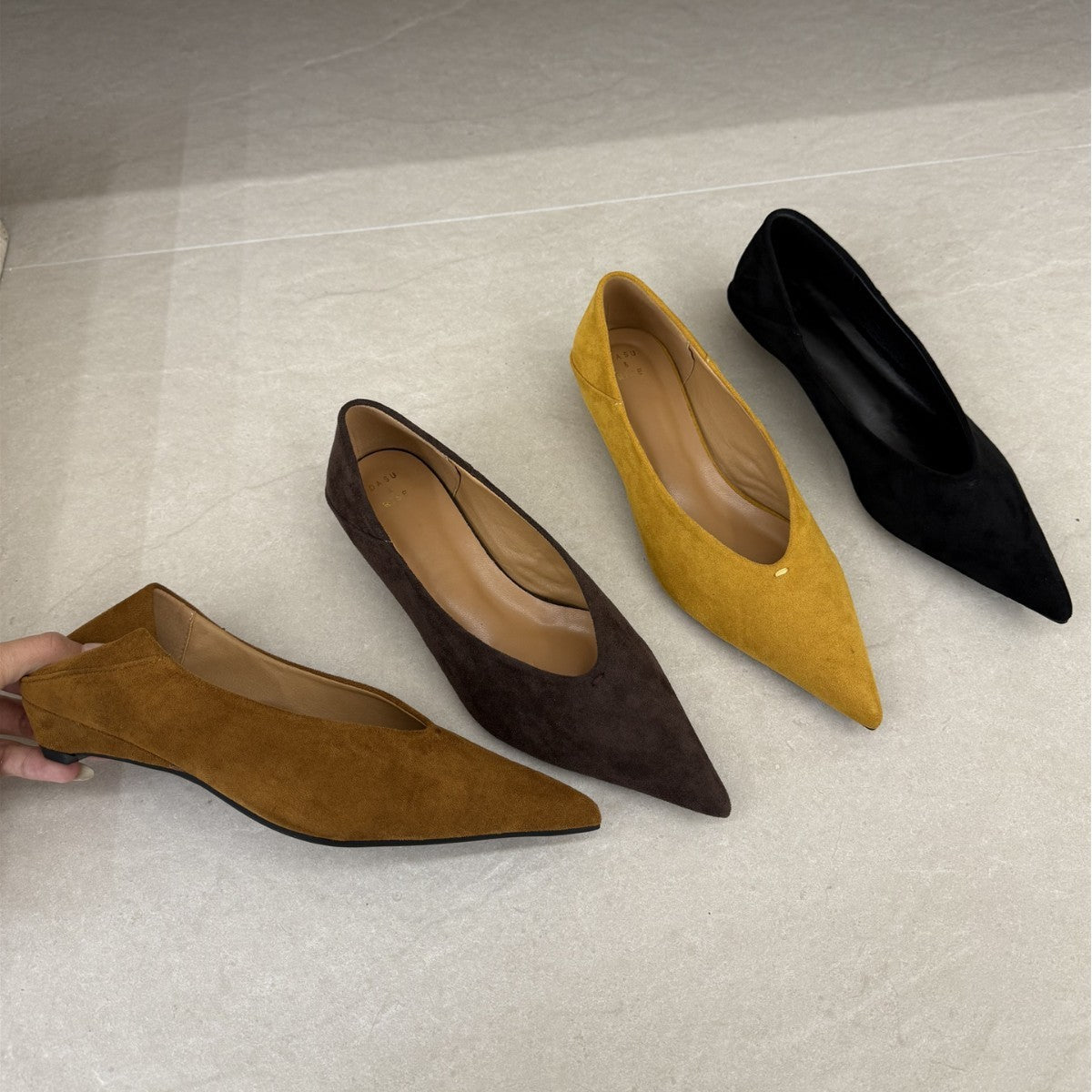 Wedge Suede Pointed Toe Pumps Women's Shoes