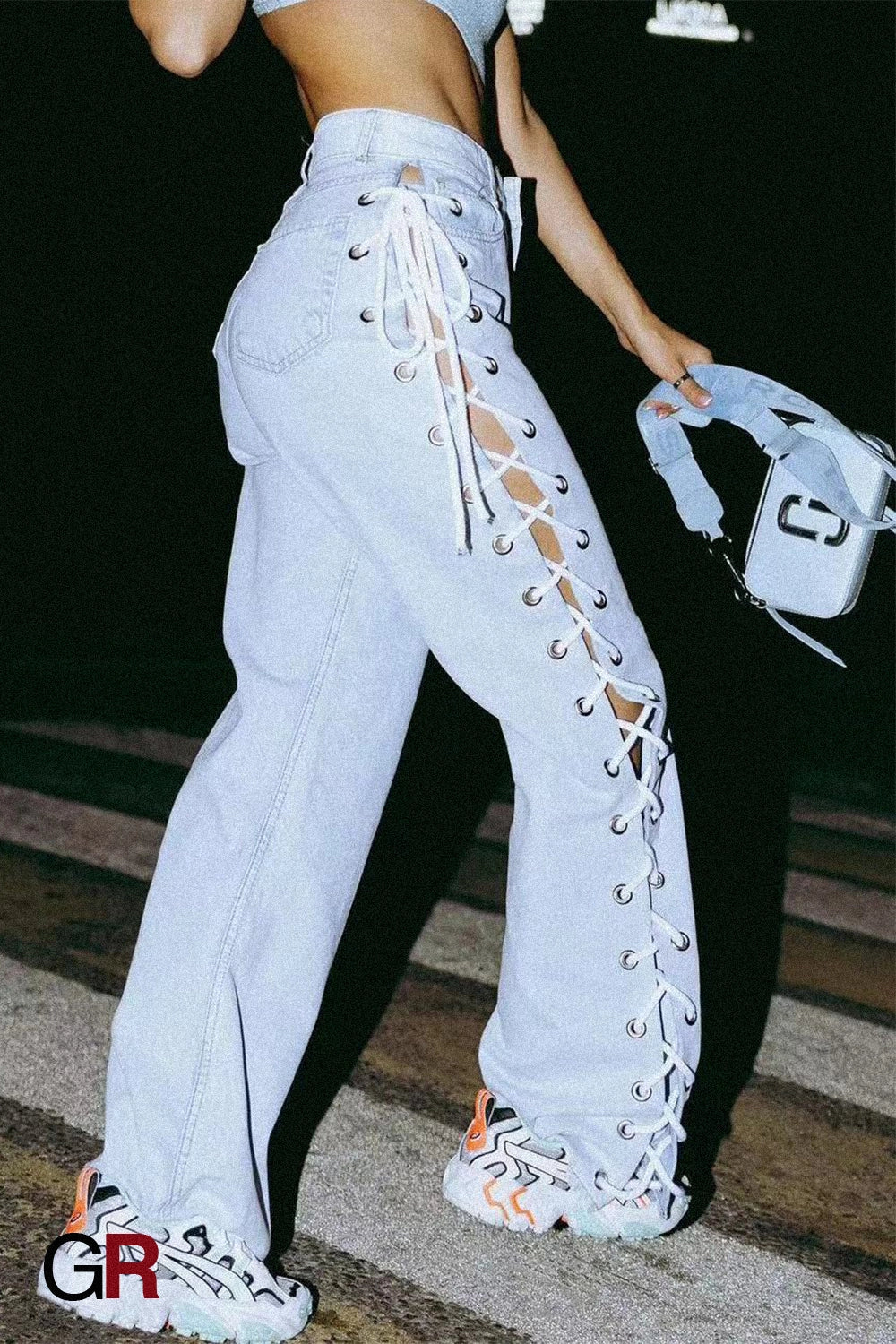 Nightfall Corset-Lace Denim Trouser