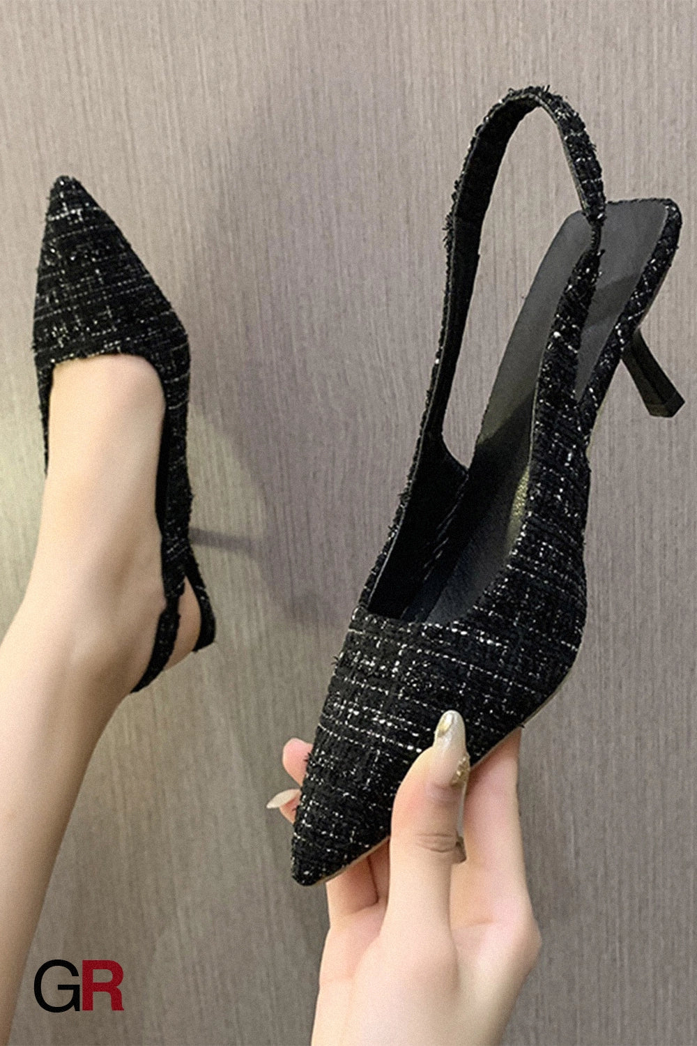 Céleste Tweed Slingbacks