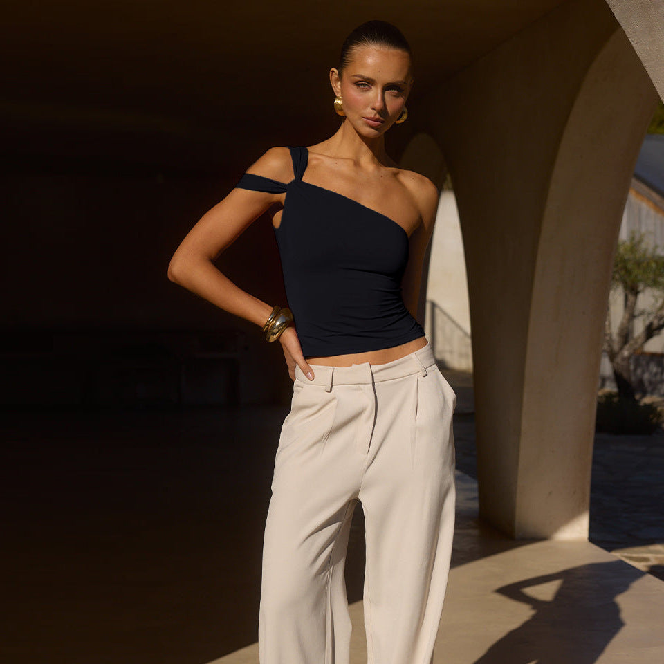 Fashion Women's Wear Irregular Design Tube Top
