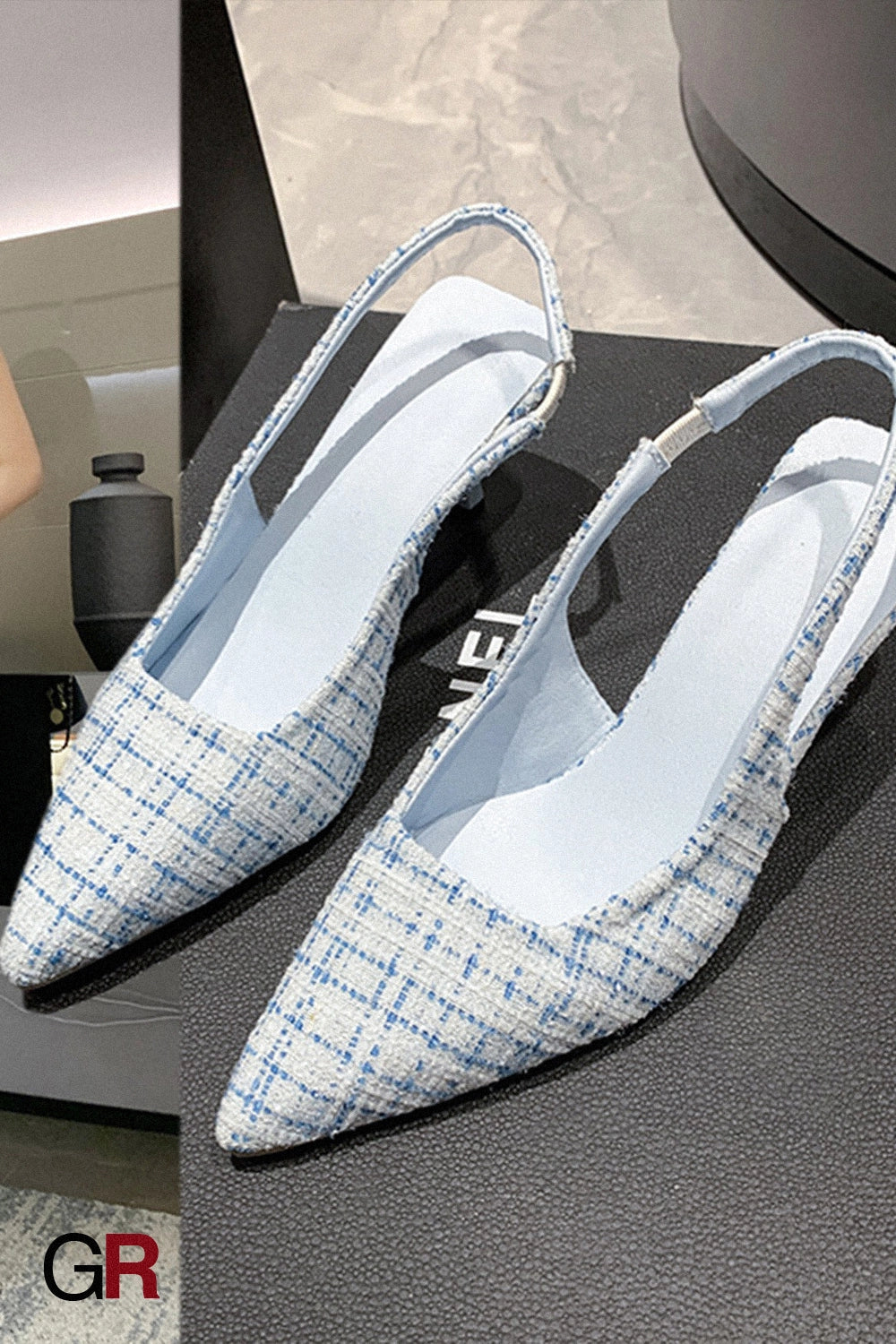 Céleste Tweed Slingbacks