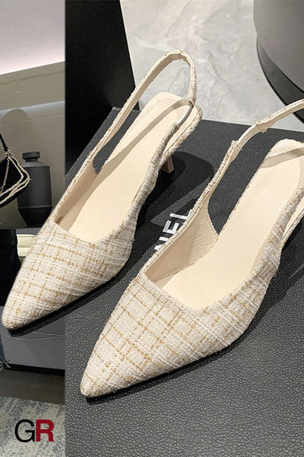 Céleste Tweed Slingbacks