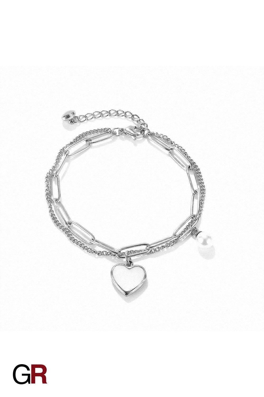 “GlamoROZ Lune Amour Luminous Gold Beaded Bracelet Jewelry flat-lay on soft beige fabric background”