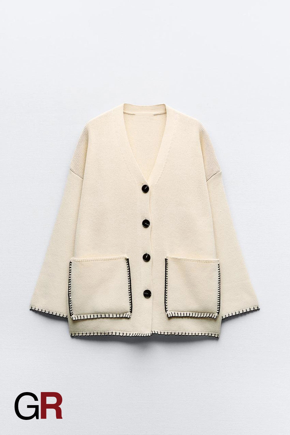 Luxe Contrast-Tie Knitted Cardigan - GlamoROZ