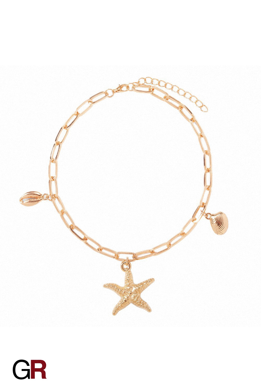 “GlamoROZ Étoile Marine Luminous Starfish Gold Anklet Jewelry starfish charm close-up”