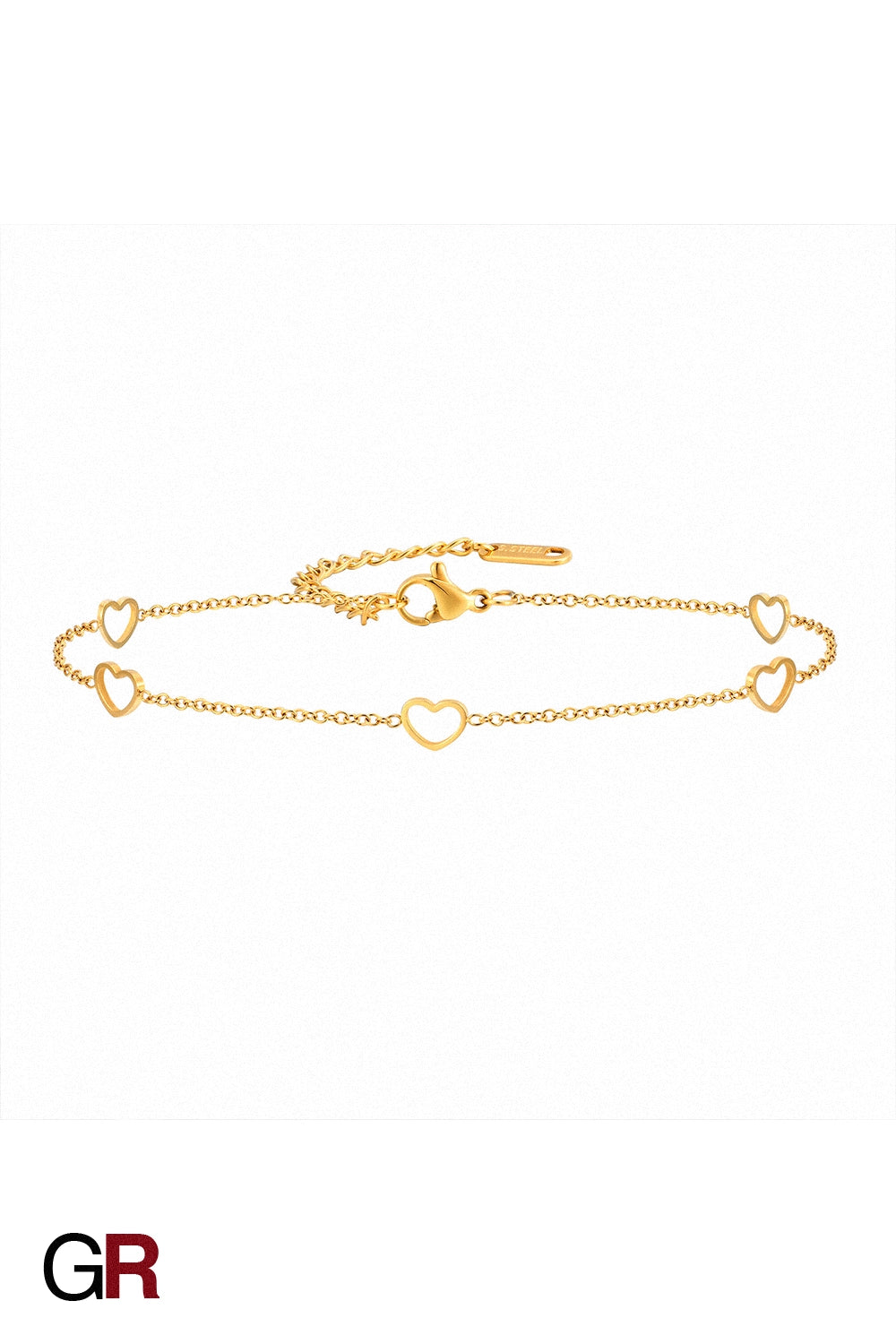 “GlamoROZ Coeur Divin Luminous Gold Charm Anklet Jewelry styled on model ankle with sandals”