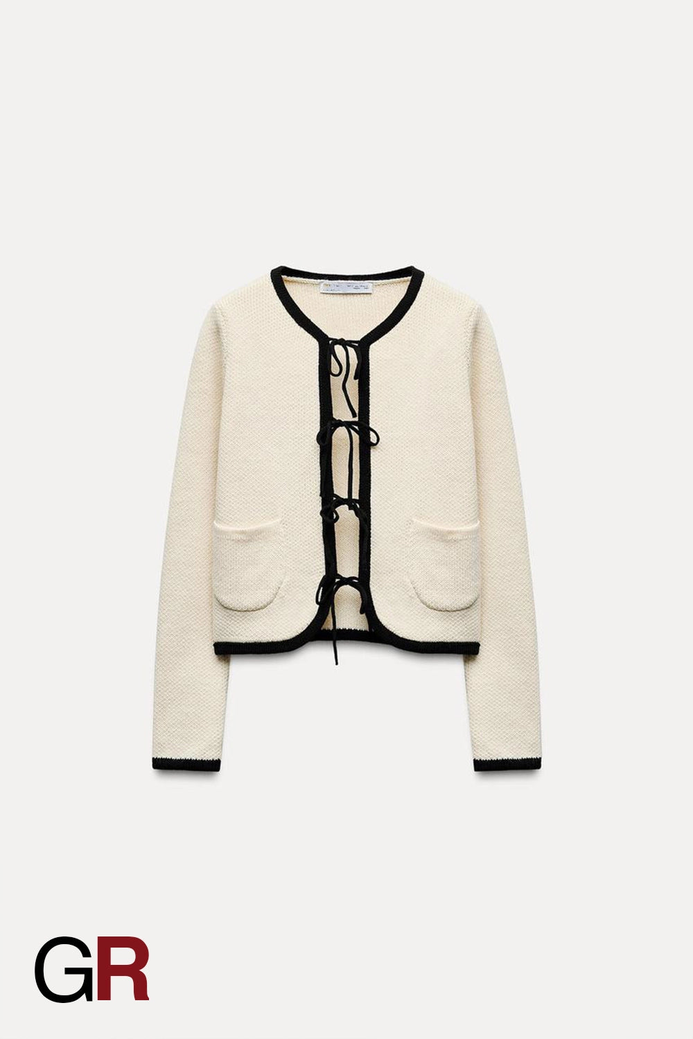 Urban Elegance Contrast-Tie Cardigan - GlamoROZ