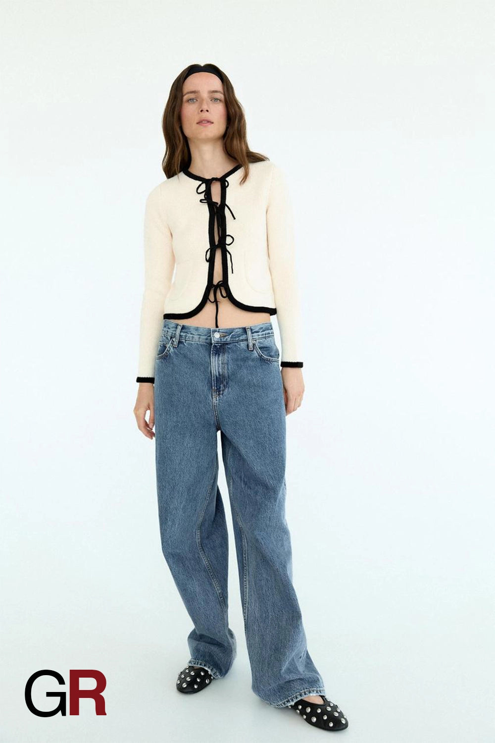 Urban Elegance Contrast-Tie Cardigan - GlamoROZ
