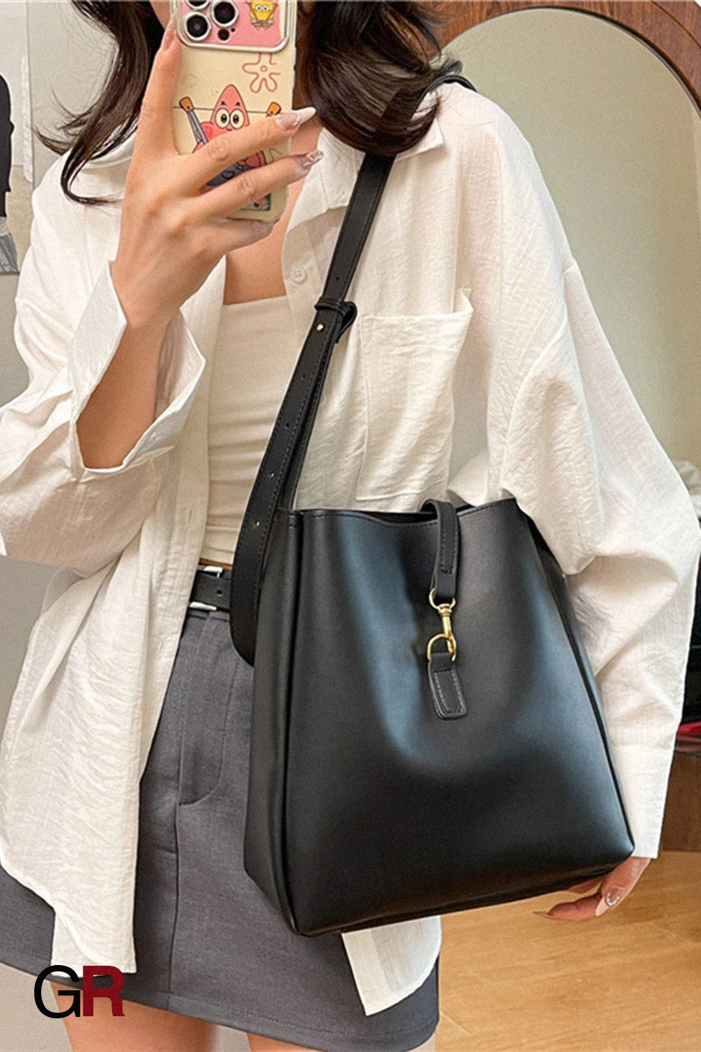 Internet Hot Fashionable Cross Body Bucket Bag Large Capacity