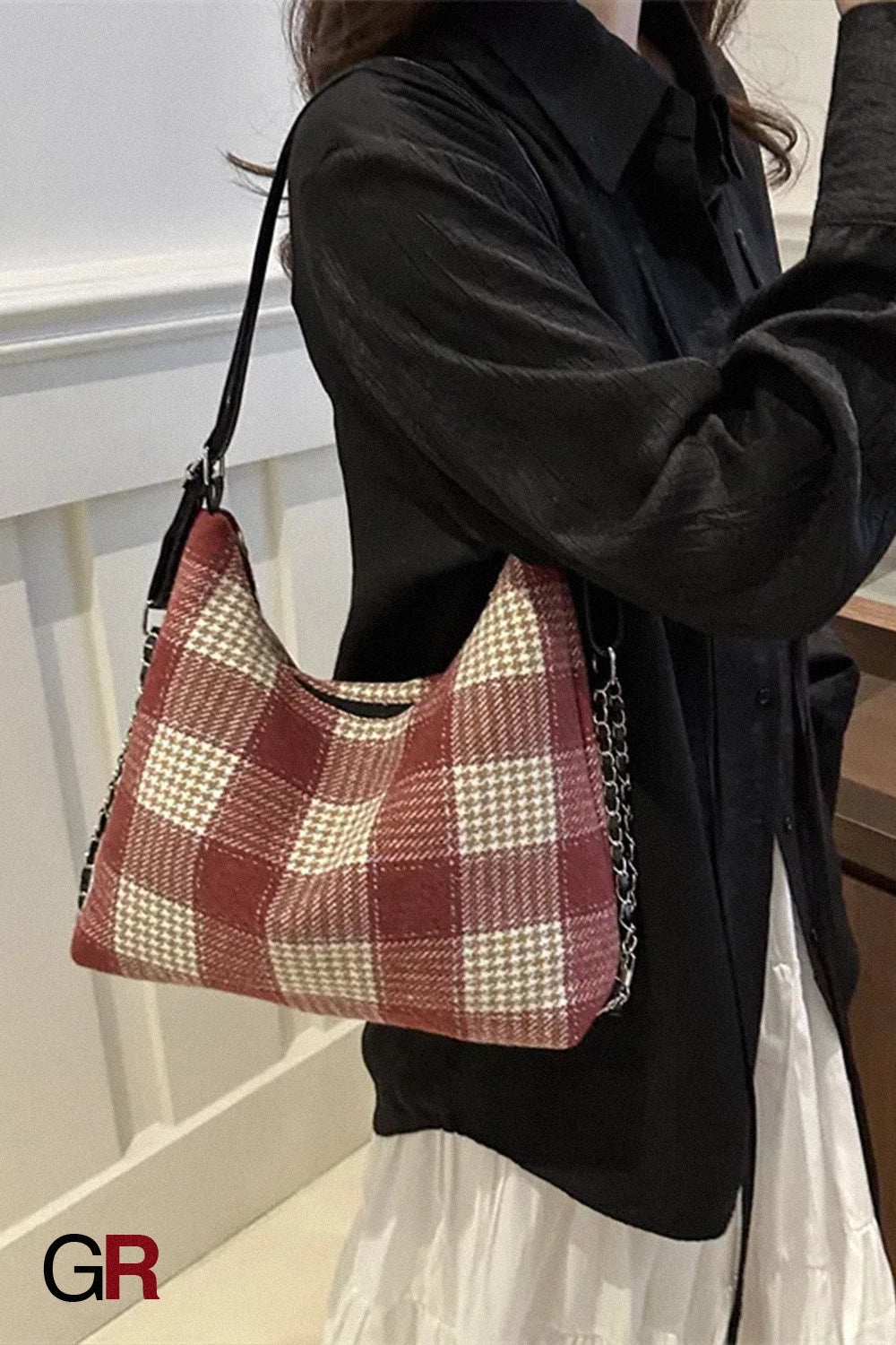 Plaid Large Capacity Commute Leisure Simple Backpack