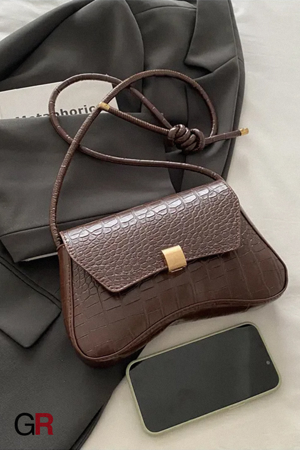 Trendy Retro Lock Simple Underarm Small Square Shoulder Bag
