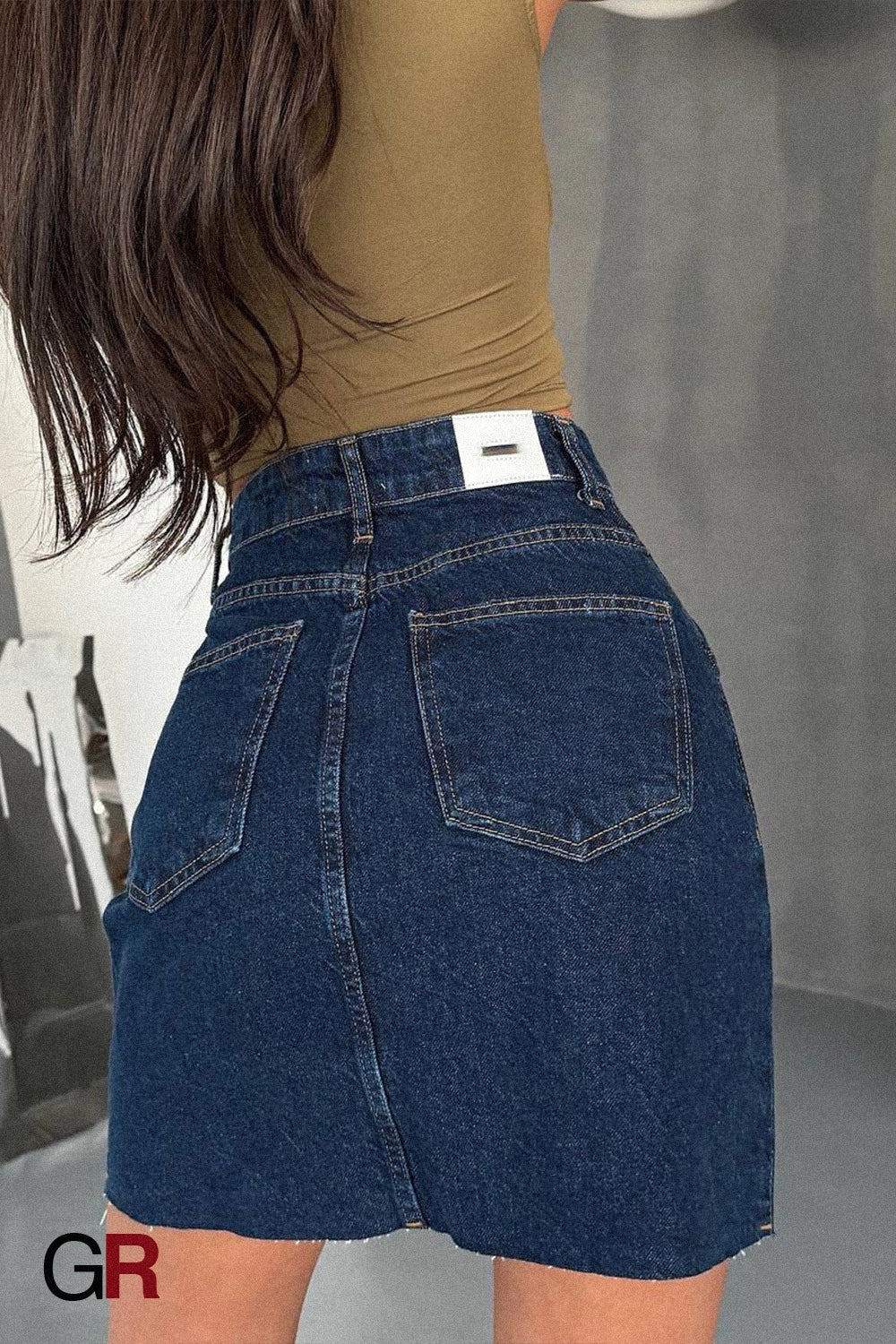Azure Riviera Slit Mini Skirt