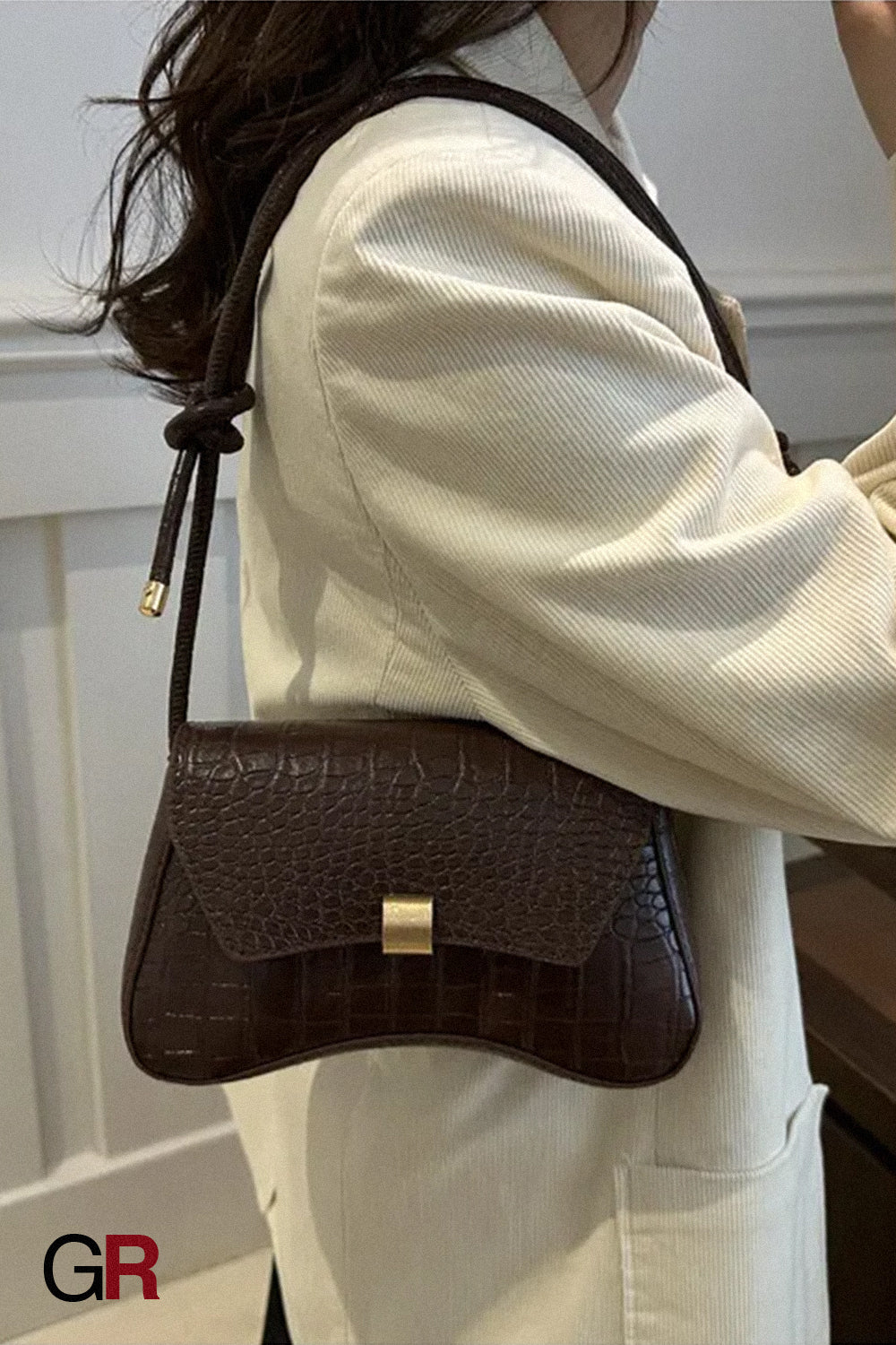 Trendy Retro Lock Simple Underarm Small Square Shoulder Bag