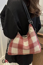 Plaid Large Capacity Commute Leisure Simple Backpack