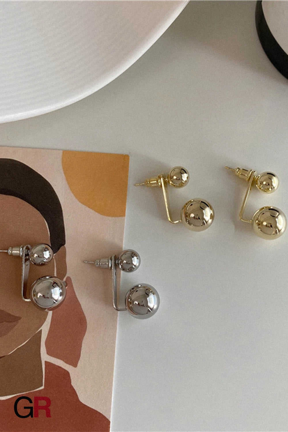 Céleste Dual Sphere Earrings
