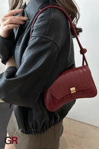 Trendy Retro Lock Simple Underarm Small Square Shoulder Bag