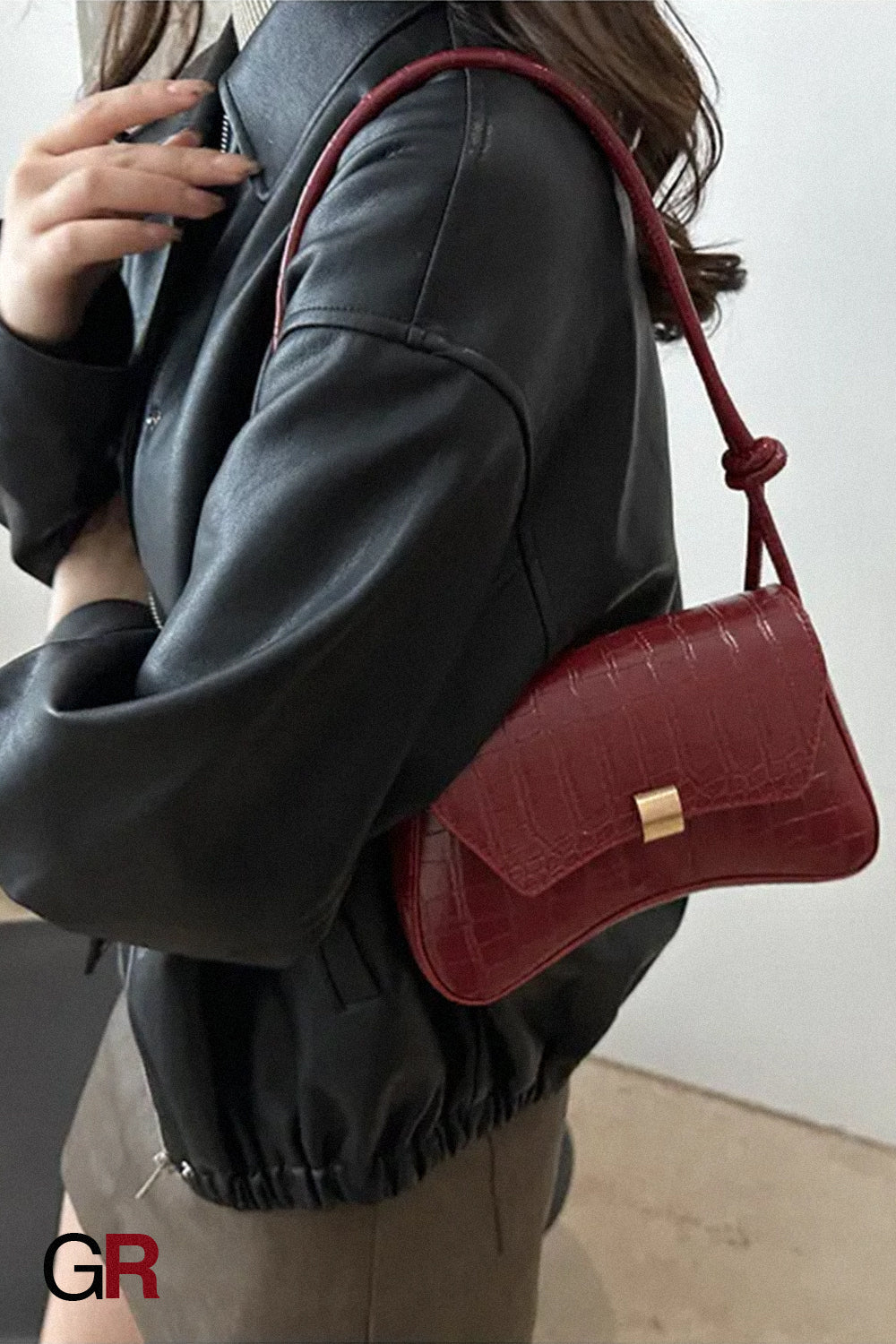 Trendy Retro Lock Simple Underarm Small Square Shoulder Bag