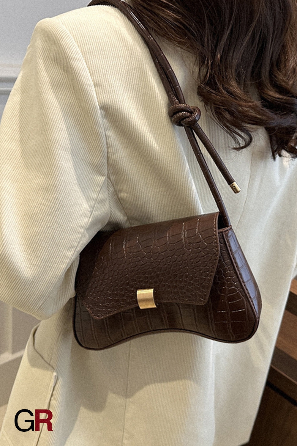 Trendy Retro Lock Simple Underarm Small Square Shoulder Bag