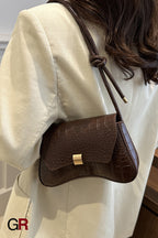 Trendy Retro Lock Simple Underarm Small Square Shoulder Bag