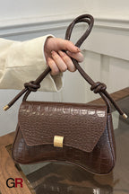 Trendy Retro Lock Simple Underarm Small Square Shoulder Bag