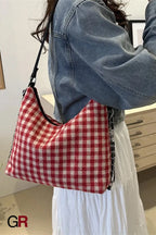 Plaid Large Capacity Commute Leisure Simple Backpack