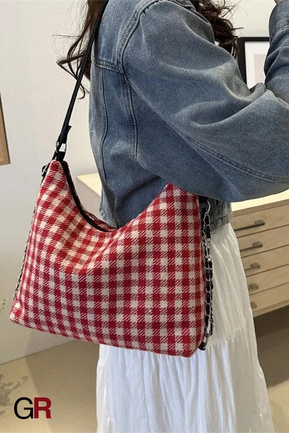 Plaid Large Capacity Commute Leisure Simple Backpack