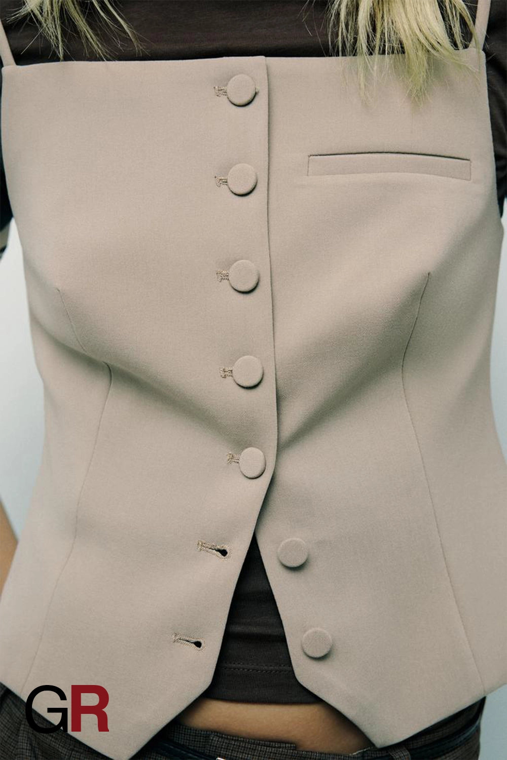 Chic French-Inspired Slim-Fit Breasted Sling Top - GlamoROZ