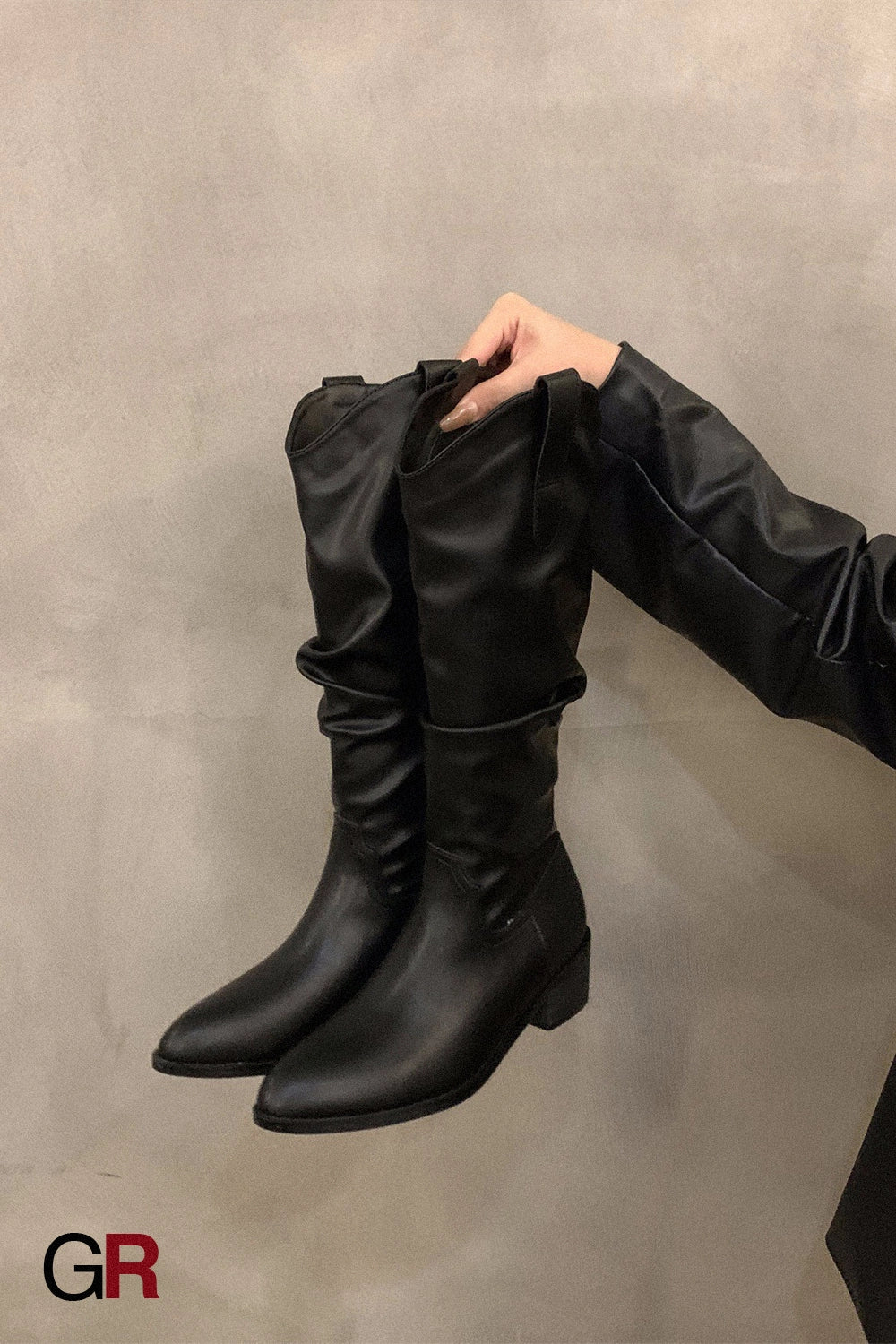Westbourne Leather Slouch Boots