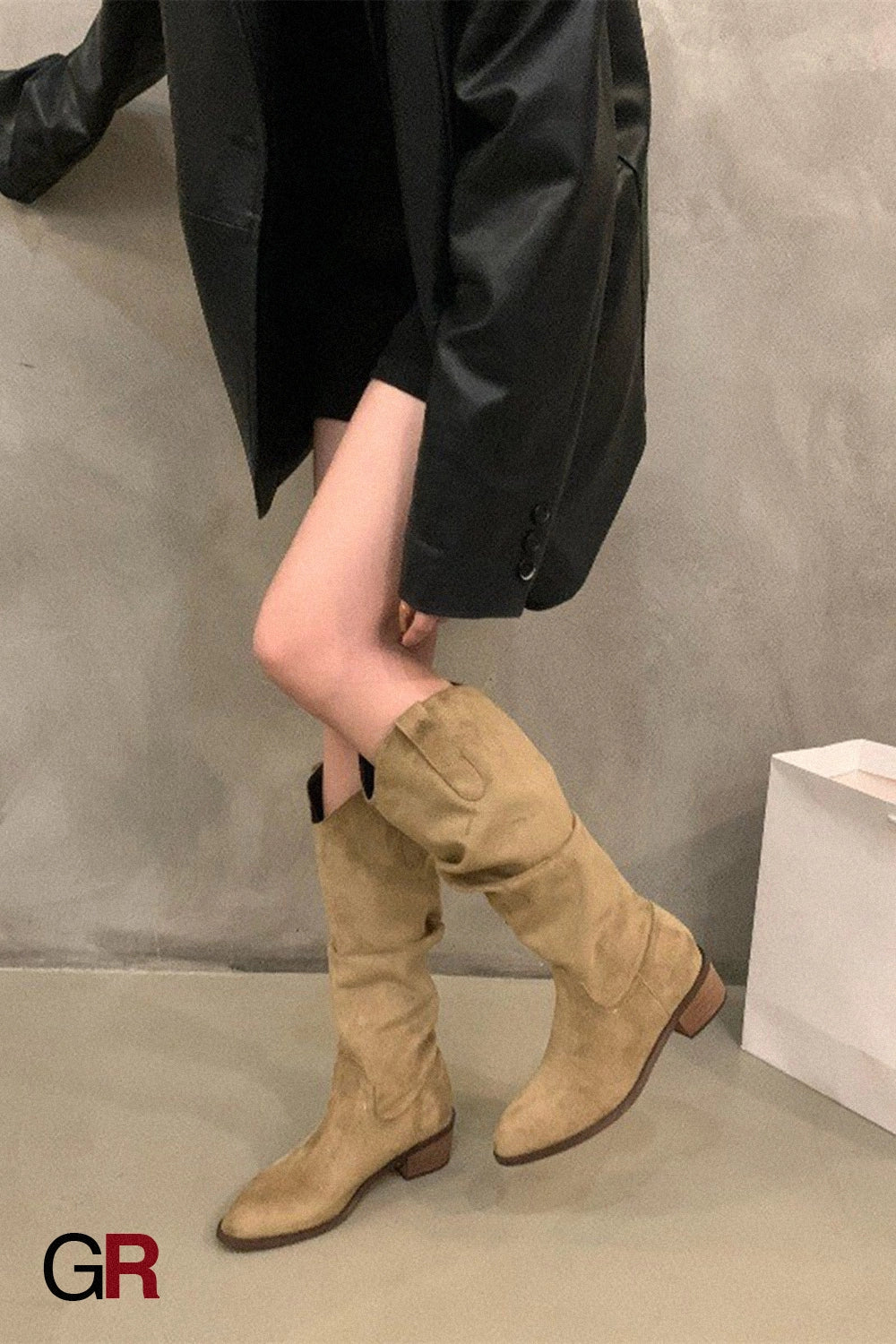 Westbourne Leather Slouch Boots