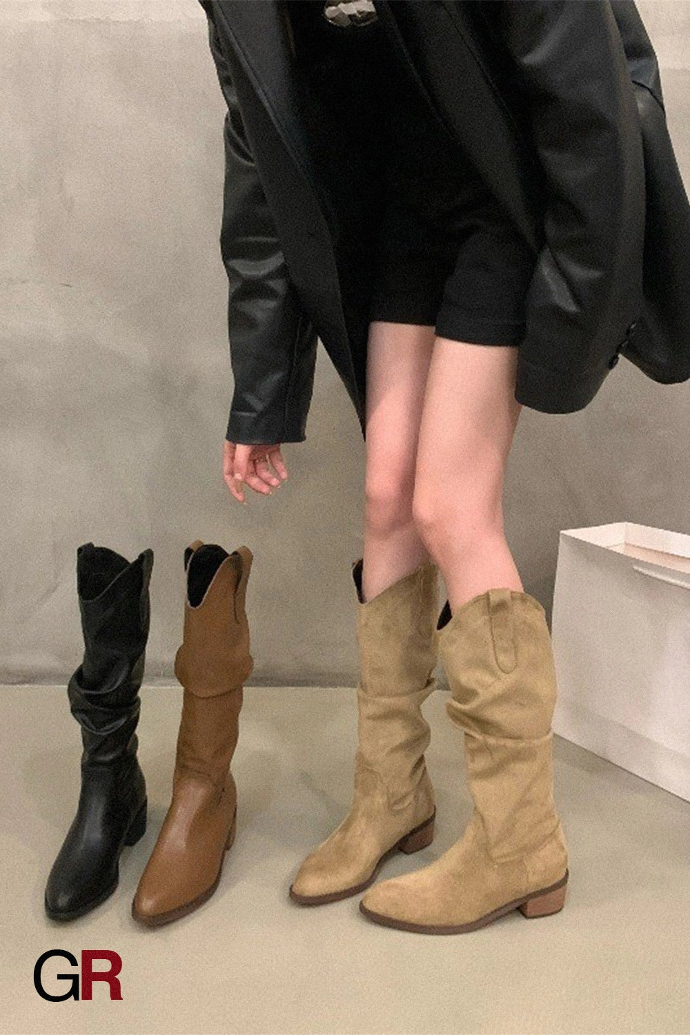 Westbourne Leather Slouch Boots