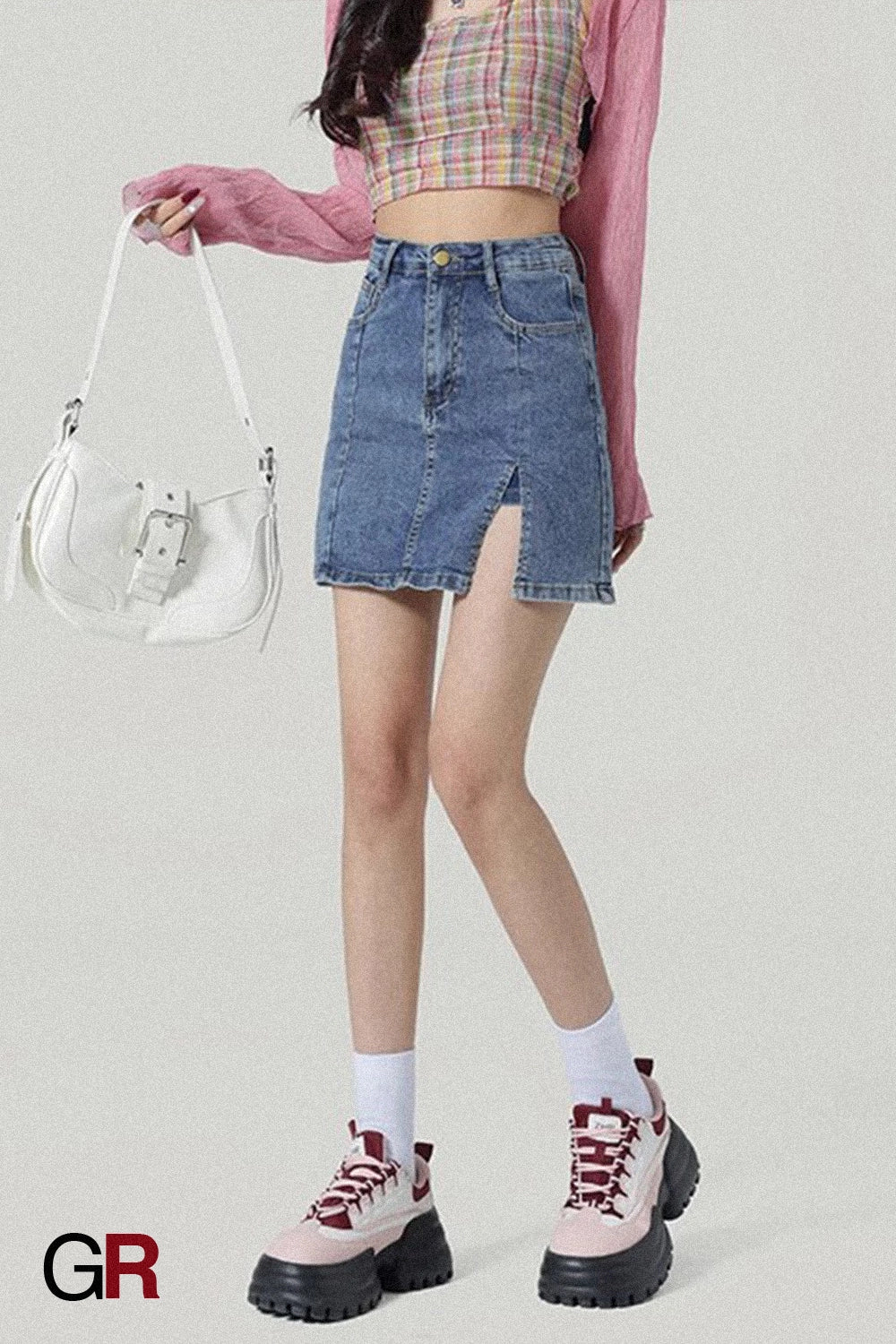 Montmartre Split-Hem Denim Skirt