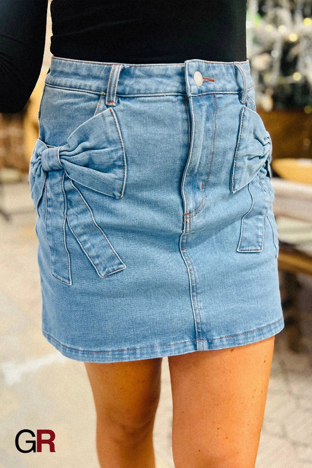 Utility Pocket Denim Mini Skirt