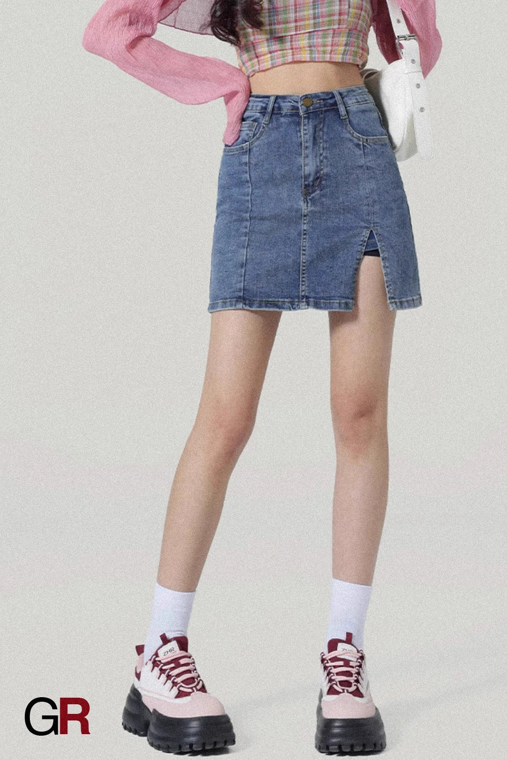 Montmartre Split-Hem Denim Skirt