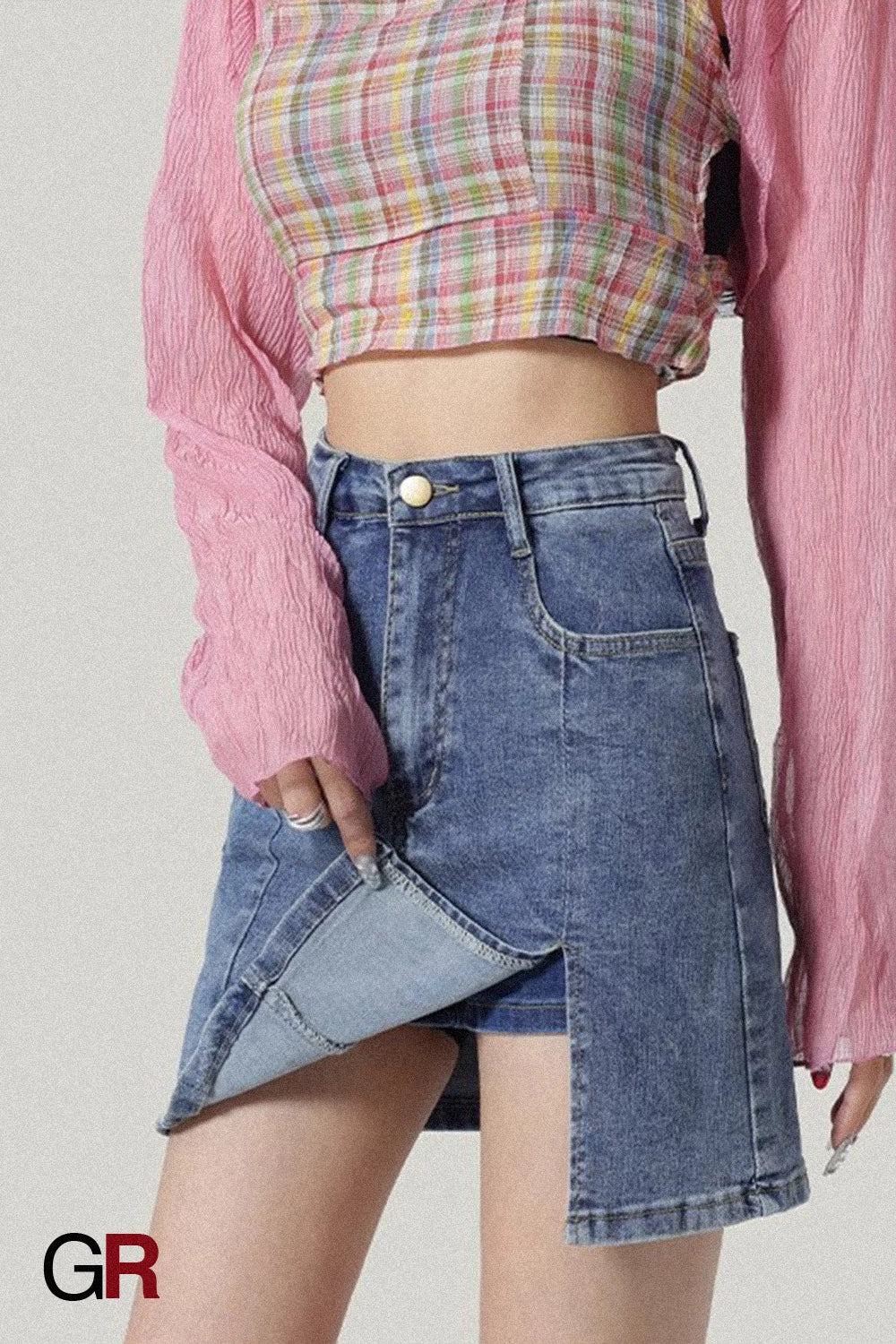 Montmartre Split-Hem Denim Skirt