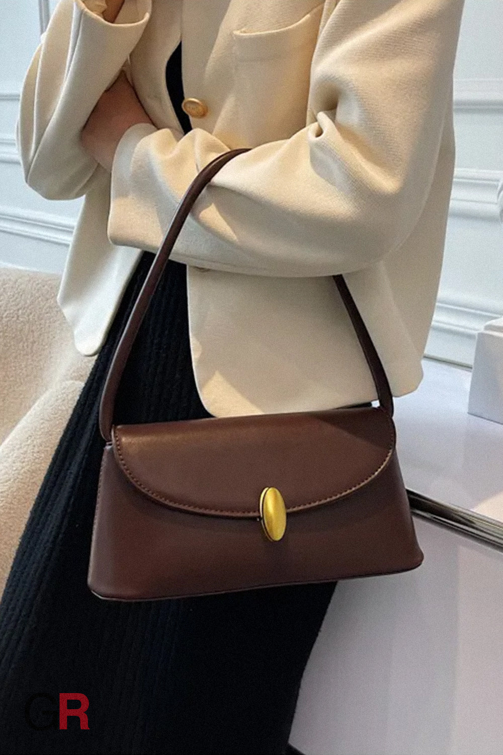 Stylish Good Texture Retro Easy-to-match One-shoulder Underarm Bag