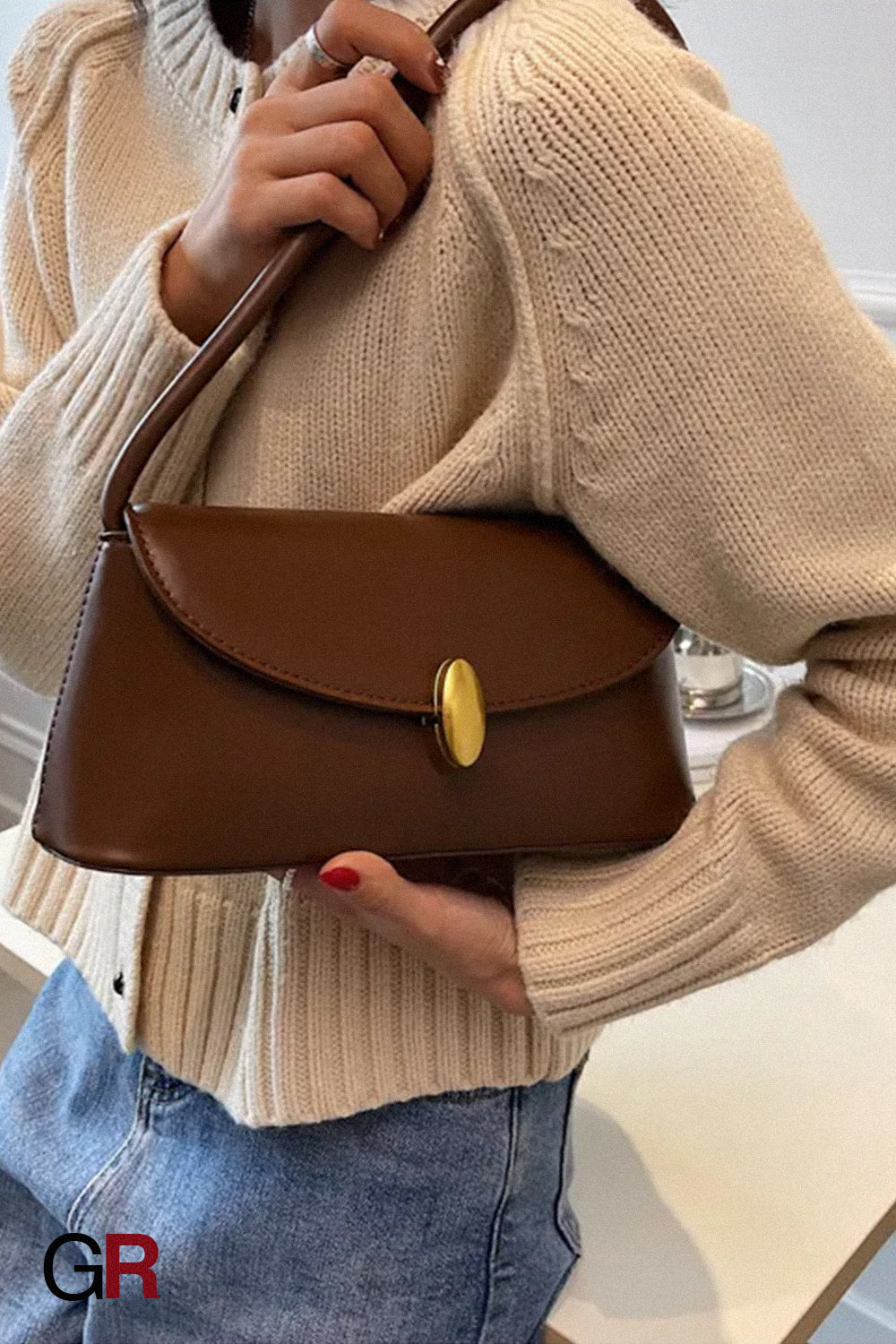 Stylish Good Texture Retro Easy-to-match One-shoulder Underarm Bag