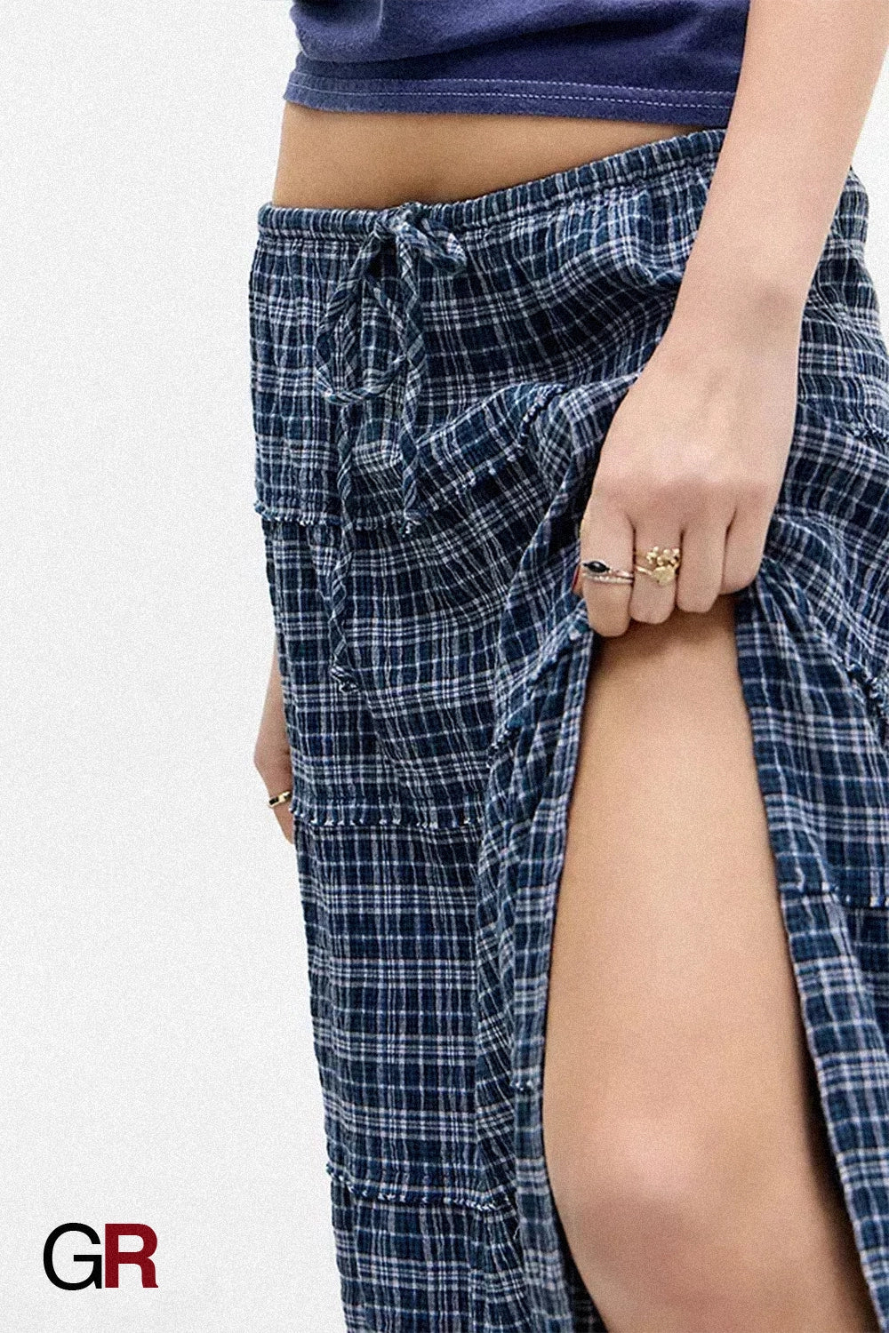 Coastal Highlands Plaid Maxi Skirt