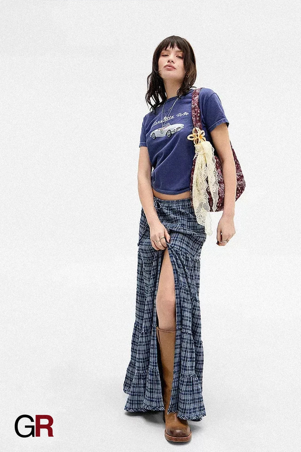 Coastal Highlands Plaid Maxi Skirt