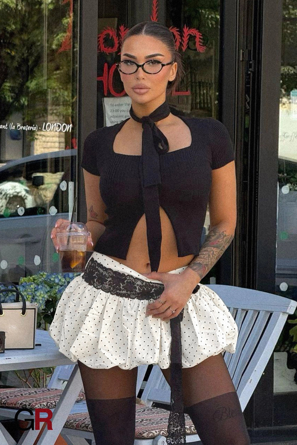 Dot & Lace Bubble Mini