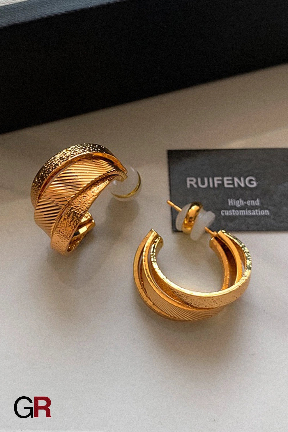 Liora Textured Twist Hoops