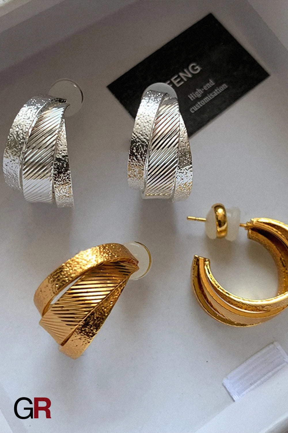 Liora Textured Twist Hoops