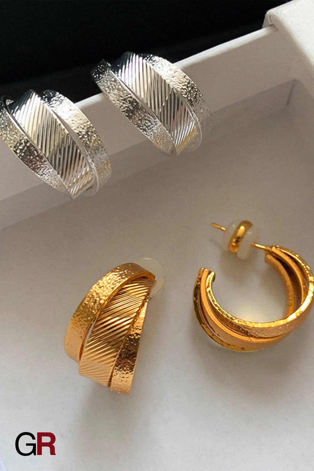 Liora Textured Twist Hoops