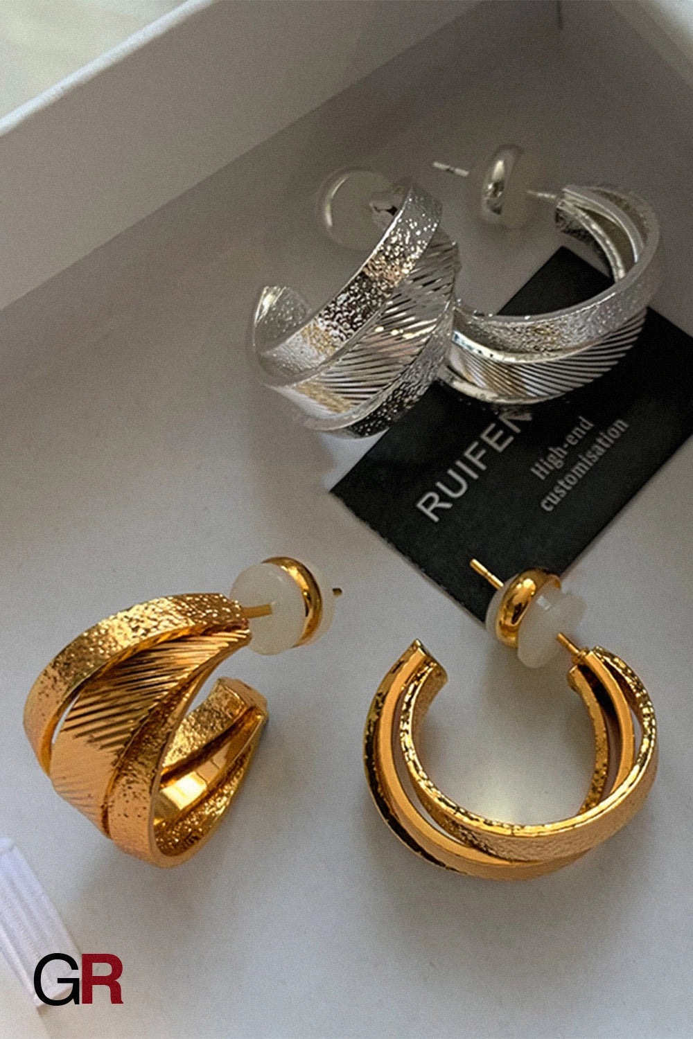 Liora Textured Twist Hoops